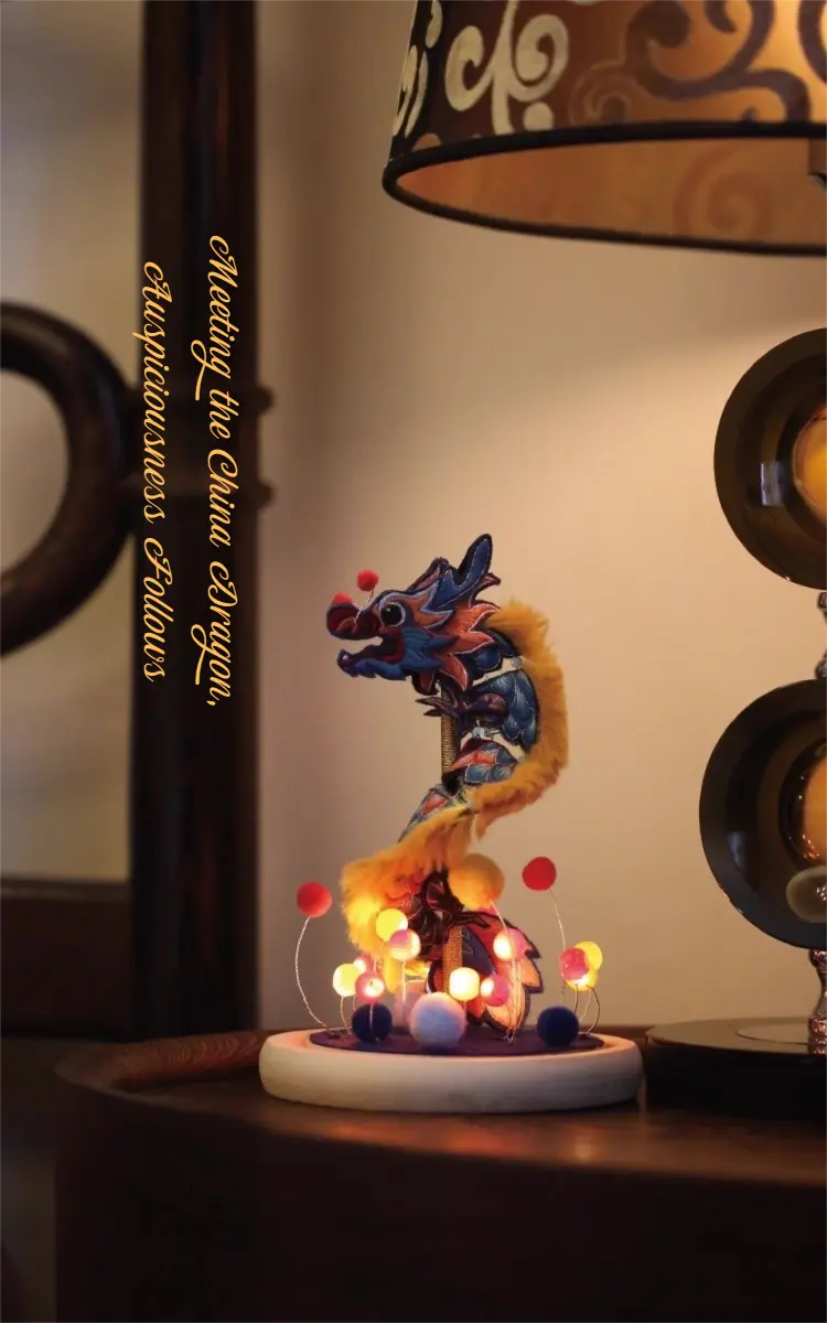 Luminous Dragon Lantern Glow Light DIY Chinese Embroidery Kit - Glowing Lantern