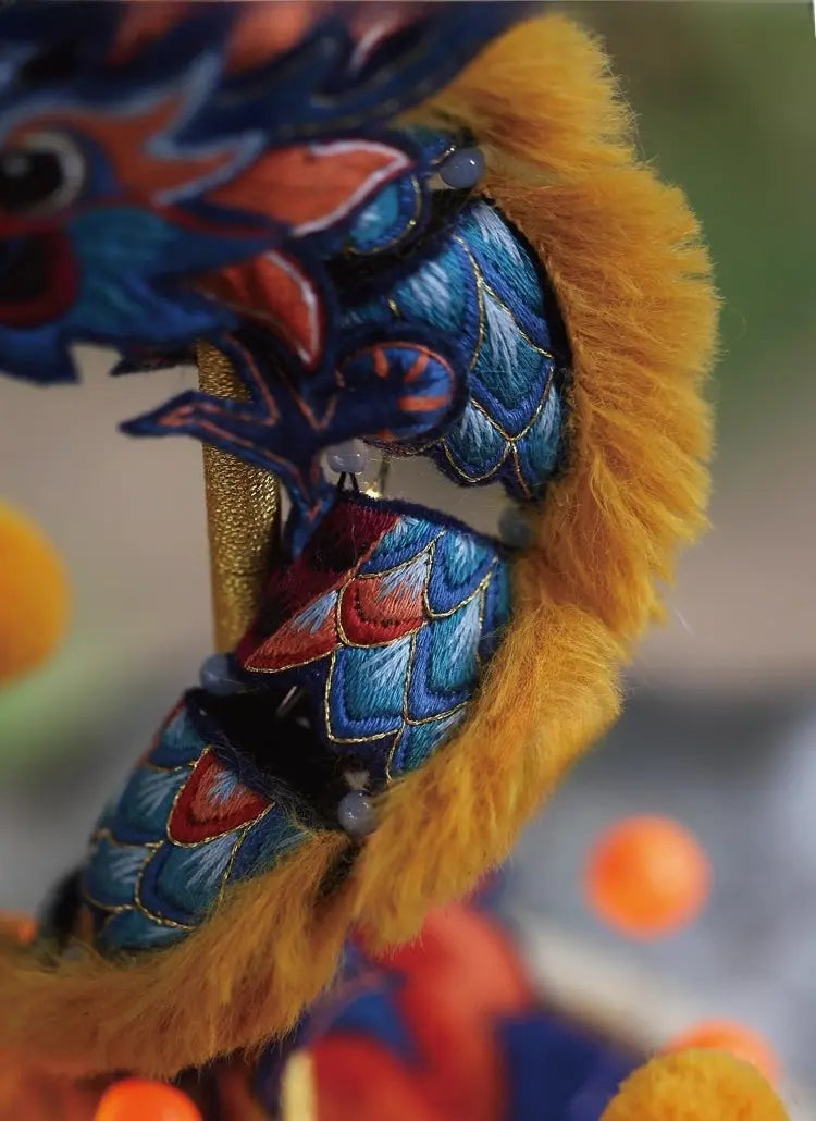 Luminous Dragon Lantern DIY Embroidery Kit - Glow-in-Dark Close-Up