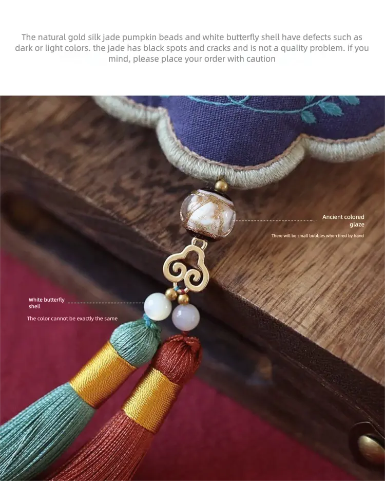 Mandarin Duck Embroidered Sachet DIY Kit - Mandarin Duck Stitch Detail