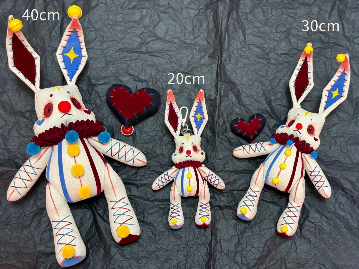 Circus Whimsy Bunny Sewing Kit - 20/30/40cm Size Comparison