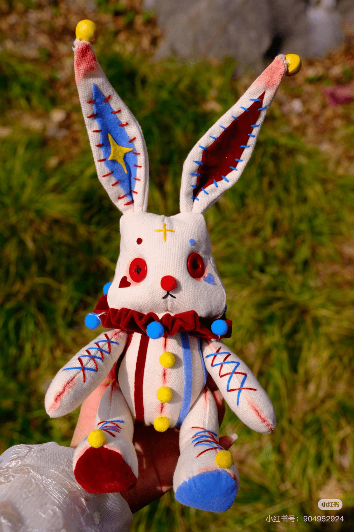 Circus Whimsy Bunny Sewing Kit - 20/30/40cm Sizes, Double Fabric - HeyPouch