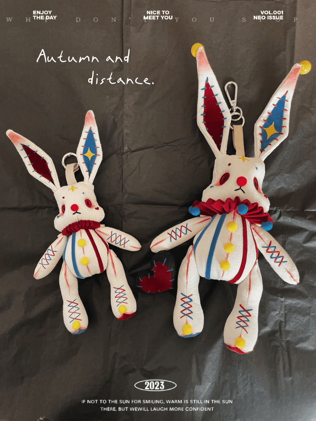 Circus Whimsy Bunny Sewing Kit - 20/30/40cm Sizes, Double Fabric - HeyPouch