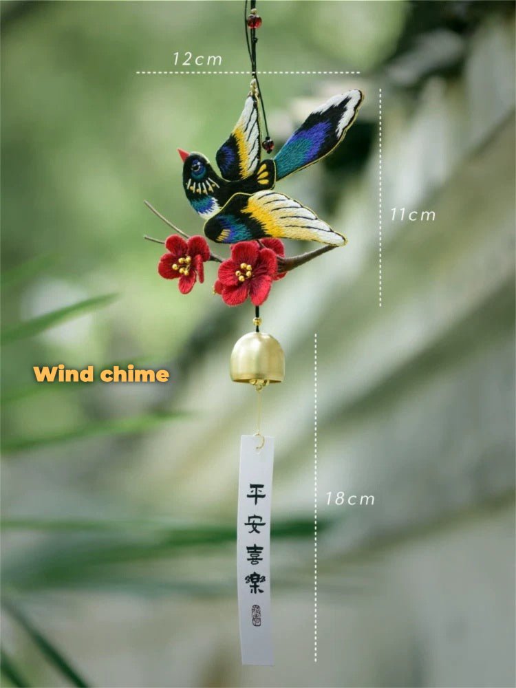 Joyful Magpie DIY Embroidery Kit - Magpie Wind Chime by Window
