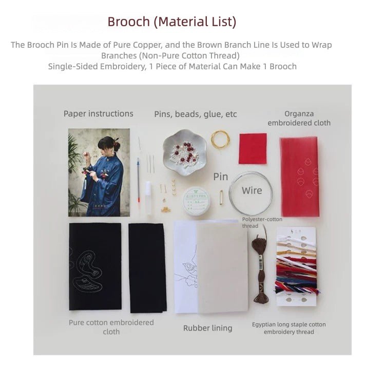 Joyful Magpie DIY Embroidery Kit - Included Thread & Accessories