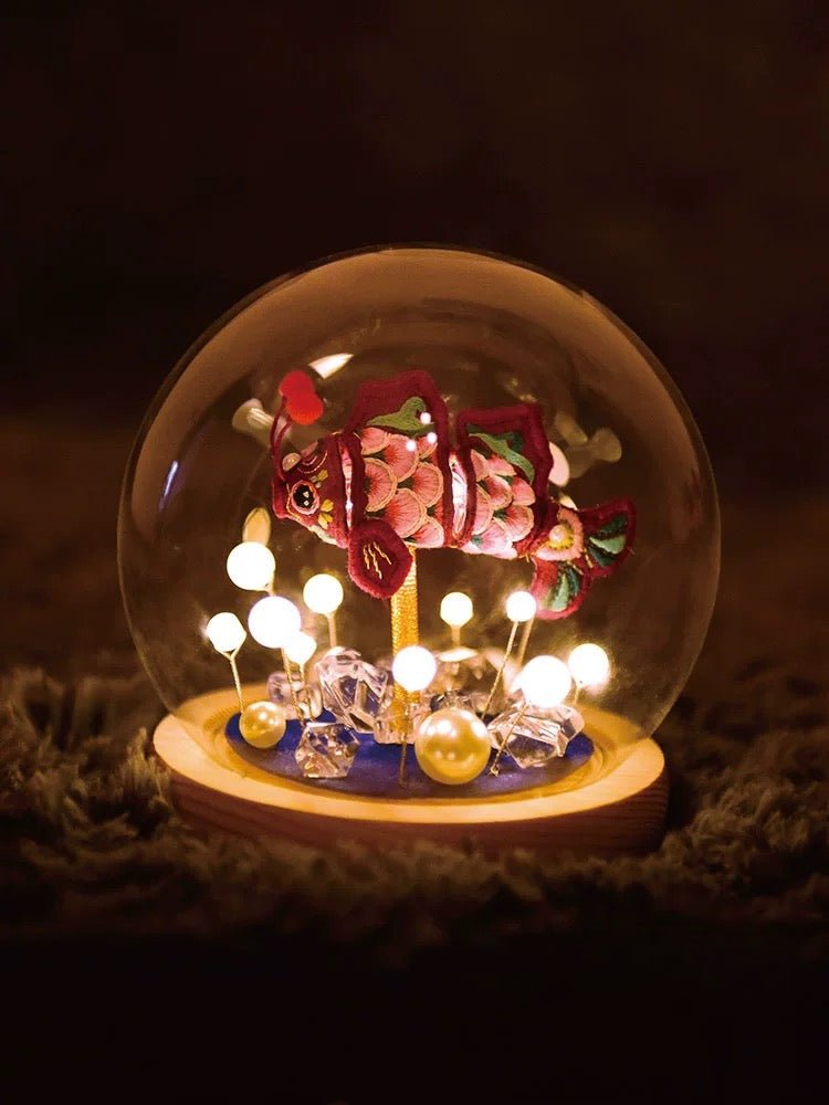 Lucky Koi Night Light DIY Embroidery Kit - Glowing Lucky Koi Night Light