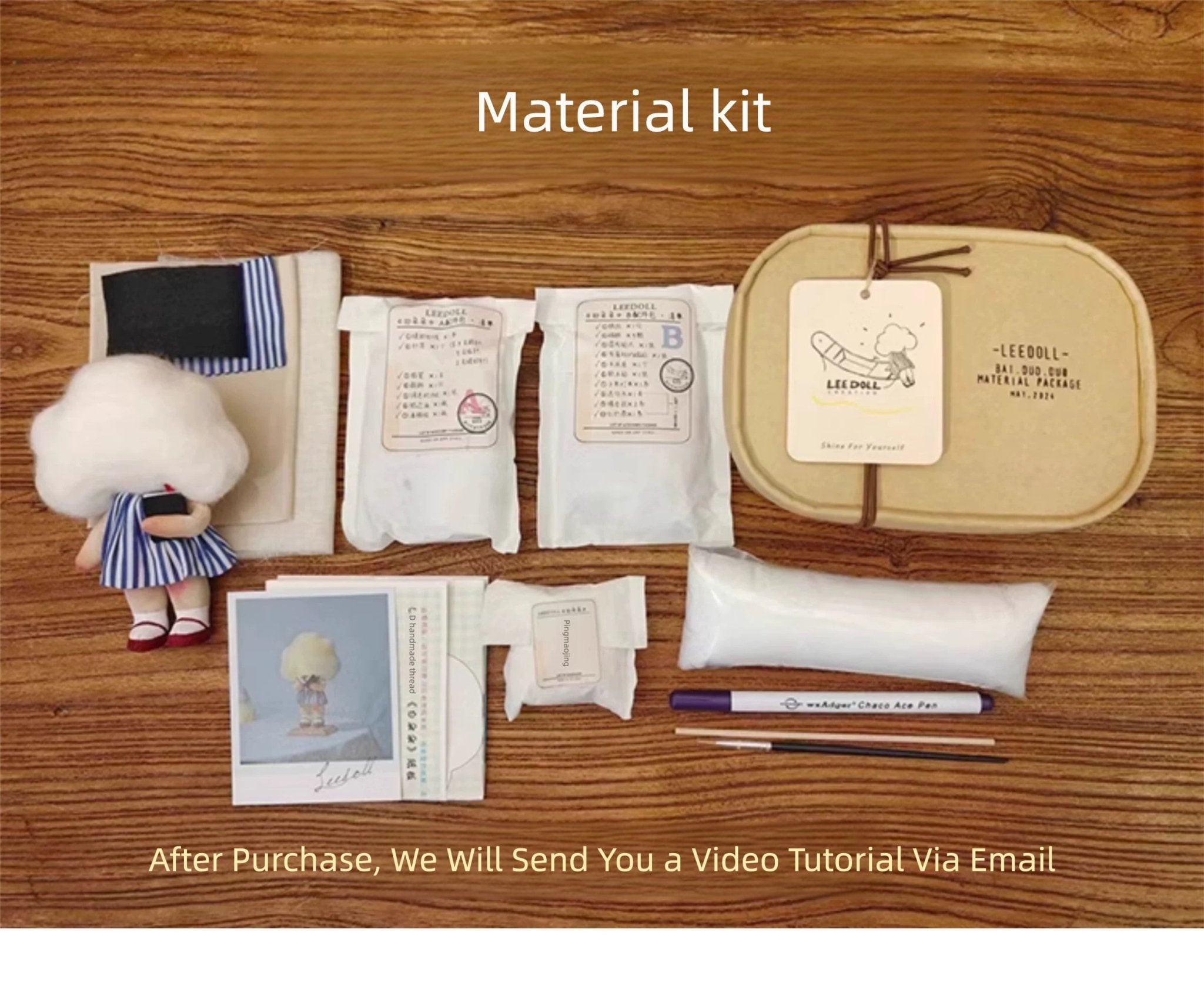 Luminous Cloud Reader Sewing Kit - Included Supplies: Fabric, LED Light, Wood Base
