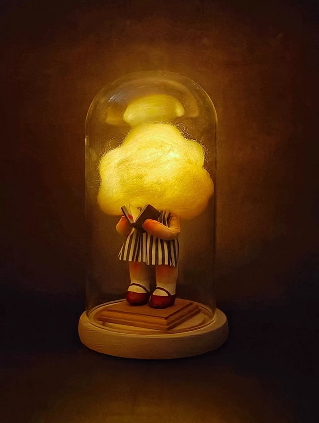 Luminous Cloud Reader Sewing Kit - Close-Up of Battery-Operated LED Glow