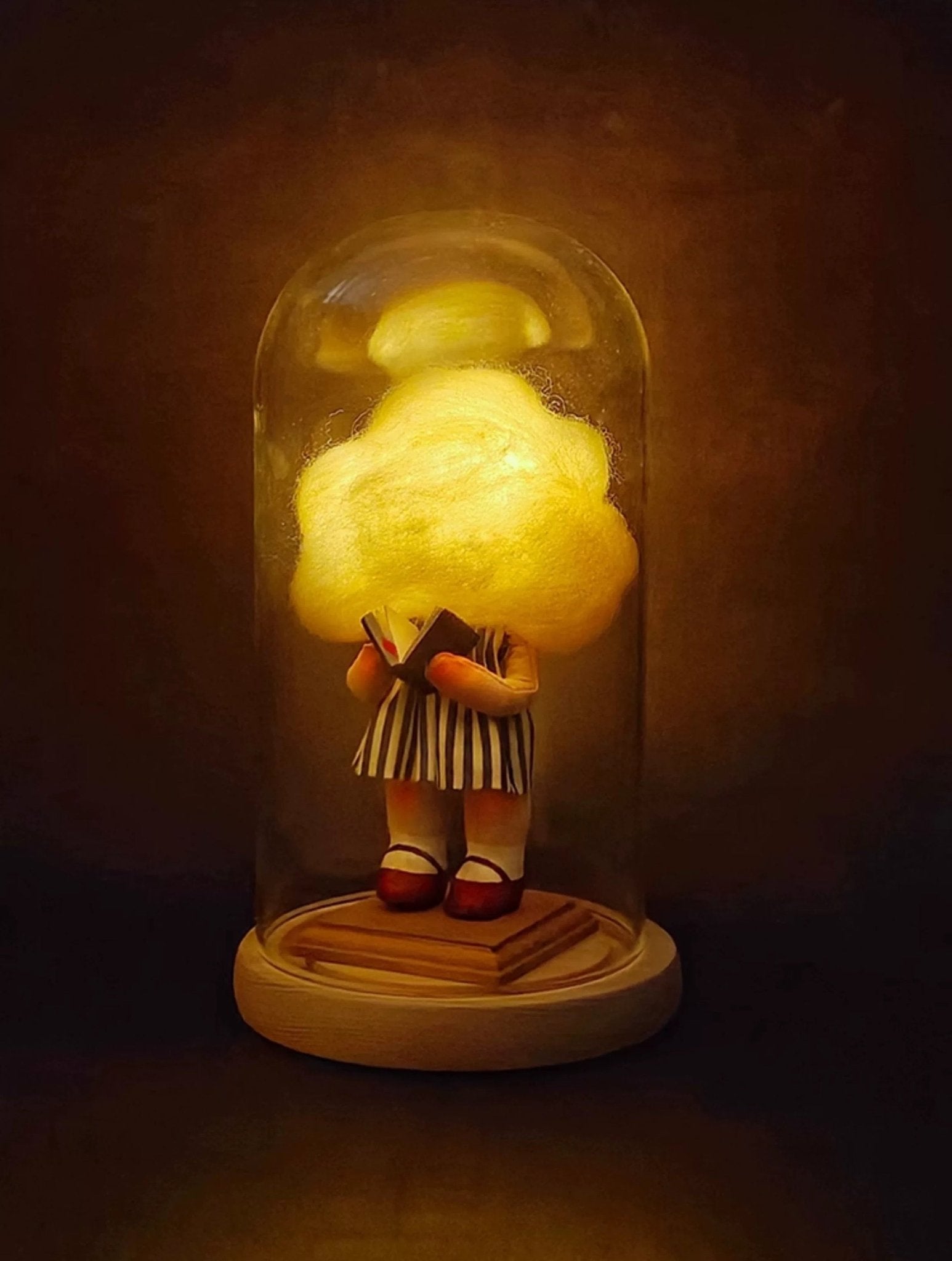 Luminous Cloud Reader Sewing Kit - Close-Up of Battery-Operated LED Glow