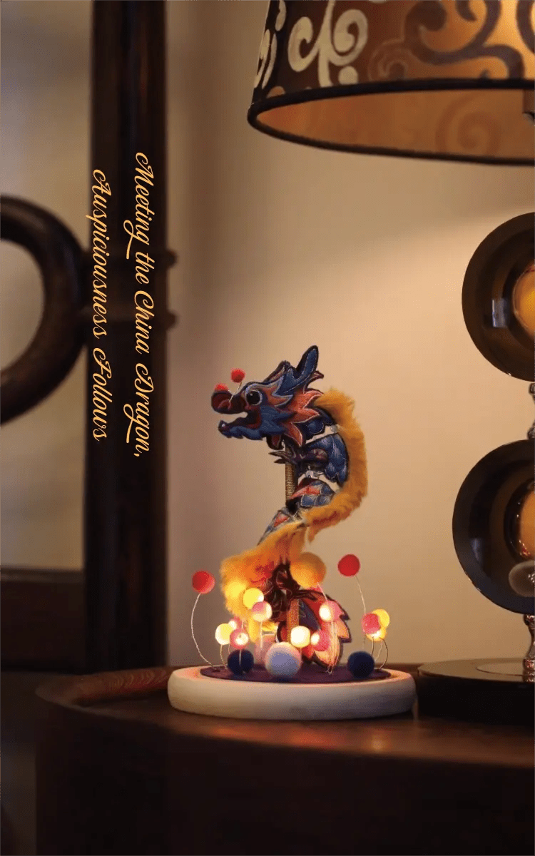 Luminous Dragon Lantern Glow Light DIY Chinese Embroidery Kit - HeyPouch