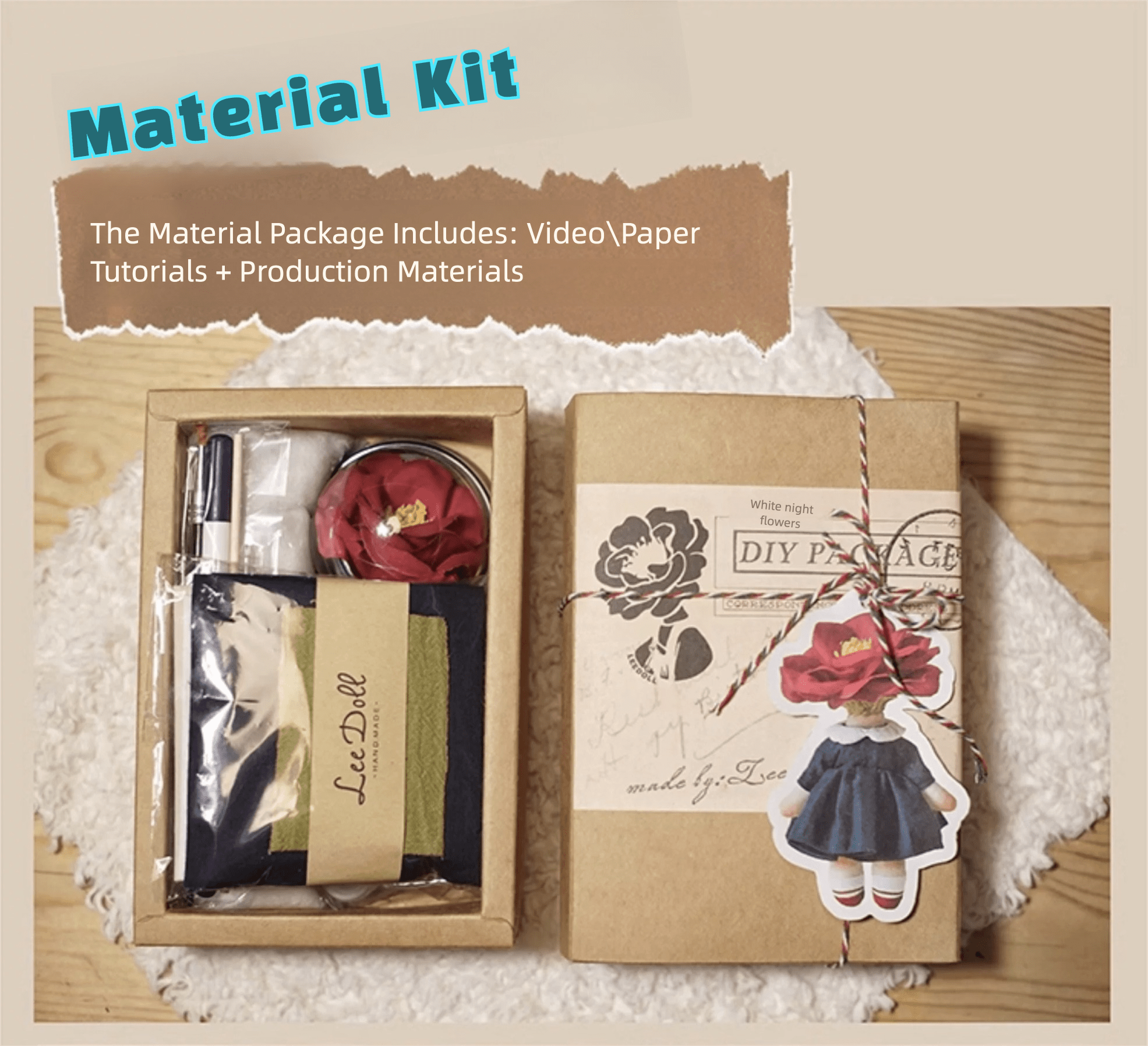 Midnight Rose Promenade DIY Craft Kit - Premium Fabric & Silver Moon-Star Accents