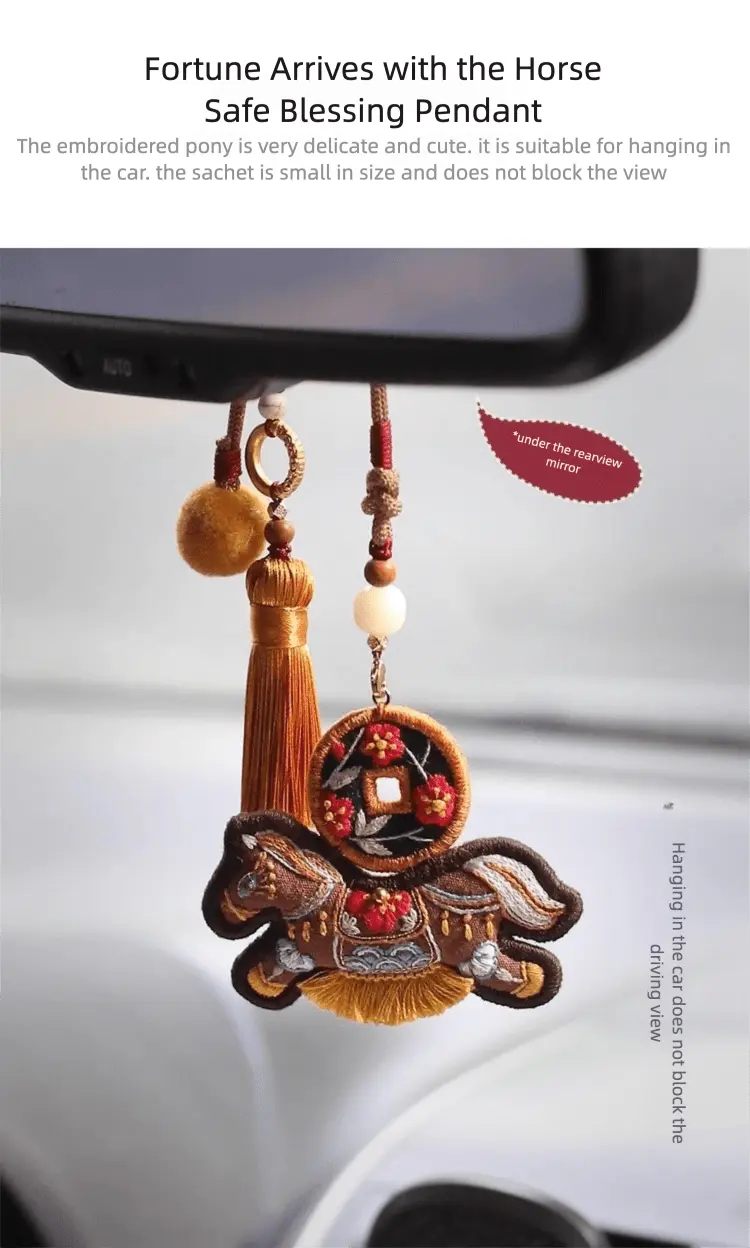 Hand-Embroidered Golden Horse DIY Embroidery Material Kit - Wealth Pendant