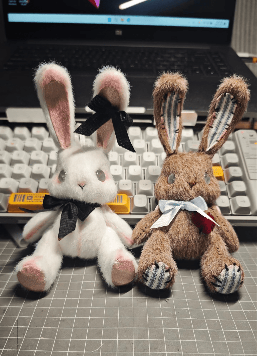 Whimsy Wonder Bunnies DIY Sewing Kit Brown & White - Soft Plush Craft - HeyPouch